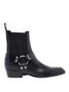 Paris Texas Helena Shiny Vintage Leather Ankle Boots In Black