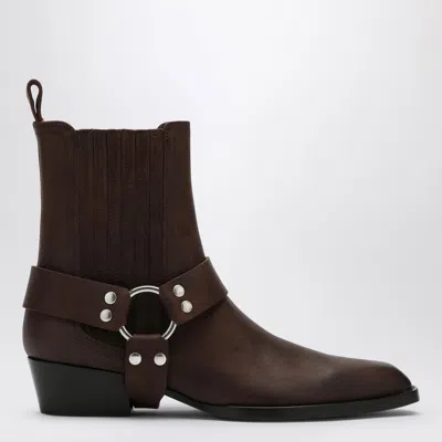 PARIS TEXAS HELENA BROWN LEATHER BOOT