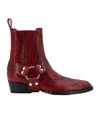 Paris Texas Helena Leather Ankle Boots In Red