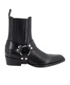 Paris Texas Helena Shiny Vintage Leather Ankle Boots In Black
