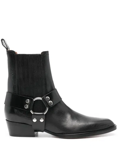 PARIS TEXAS HELENA FLAT ANKLE BOOTS