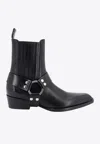 Paris Texas Leather Helena Western Booties 4cm In Black