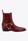 Paris Texas Helena Leather Ankle Boots In Red