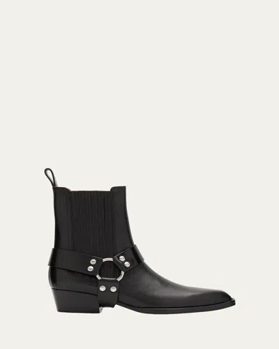 Paris Texas Helena Leather Moto Ankle Boots In Black