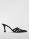 Paris Texas Black Leather Nadia Mules In Black