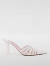 Paris Texas Leather Strappy Stiletto Sandals With Pointed Toe In Weiss