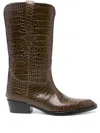 Paris Texas Hilda Embossed Boots In Brown