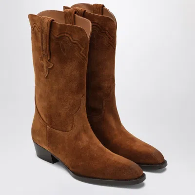 PARIS TEXAS HILDA BOOTS IN COGNAC SUEDE