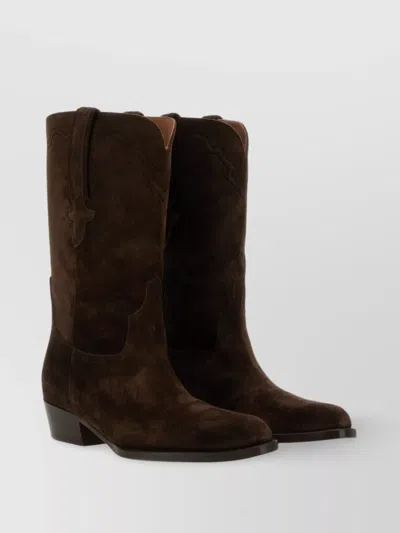 Paris Texas "hilda" Mid-calf Suede Western Boots
