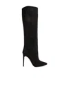 Paris Texas Holly Crystal-embellished Suede Knee Boots In Black