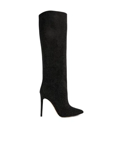 Paris Texas Holly 105mm Crystal-embellished Boots In Black