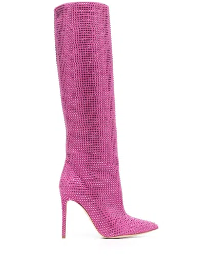 Paris Texas Holly Stiefel Mit Kristallen 110mm In Pink