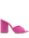 Paris Texas Holly Anja Embellished Suede Mules In Rosa