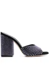 Paris Texas Leather Mules In Black