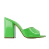 Paris Texas Anja Block Heel Patent Leather Mule In Green