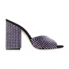 Paris Texas Black And Violet Leather Mules In Multi