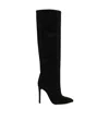 Paris Texas Holly Crystal-embellished Suede Knee Boots In Black