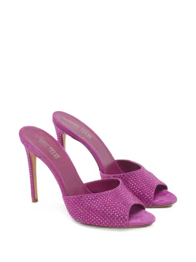 Pre-owned Paris Texas Holly Crystal-embellished Sandals In Purple