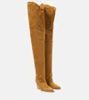 Paris Texas Holly Dakota Suede Over-the-knee Boots In Caramel