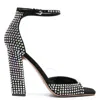 Paris Texas Holly Fiona Crystal Ankle-strap Sandals In Black