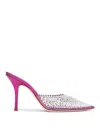 Paris Texas Crystal-embellished Pointed-toe Mules In Pink