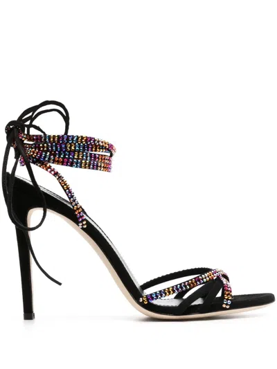 Paris Texas Holly Nicole Crystal-embellished Suede Sandals In Nocolor