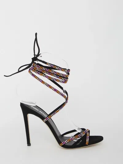 Paris Texas Holly Nicole Lace-up Sandals In Black