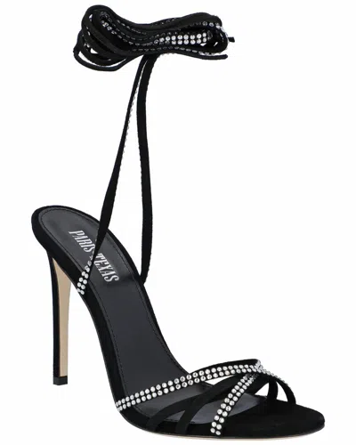 Paris Texas Holly Nicole Leather Sandal In Black