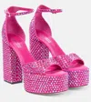 Paris Texas Holly Nicole Leather Sandals In Iridescent Pink Ruby