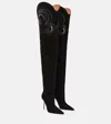Paris Texas Holly Paloma Over-the-knee Boots In Black