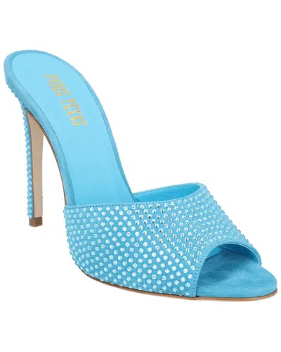 Paris Texas Holly Stiletto Leather Mule In Blue