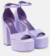 Paris Texas Holly Tatiana Embellished Leather Platform Sandals In Light Amethyst