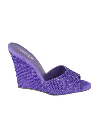 Paris Texas Holly Wandy Wedge Sandals In Purple