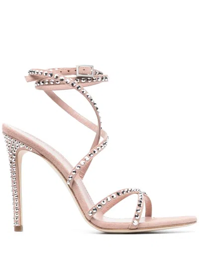 Paris Texas Holly Zoe 105mm Crystal-embellished Sandals In Pink