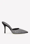 Paris Texas 100mm Hollywood Embellished Leather Mules In Black