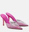 Paris Texas Crystal-embellished Pointed-toe Mules In Shocking Pink