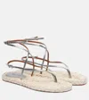 Paris Texas Hydra Metallic Leather And Raffia Sandals