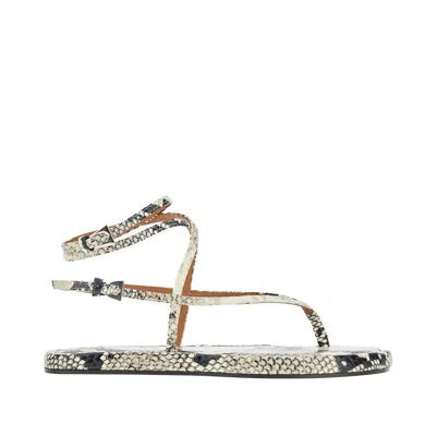 Paris Texas 'hydra' Python-print Leather Sandals In Multicolor