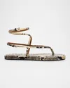 Paris Texas Hydra Snake-embossed Strappy Sandals In Naturale