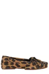 Paris Texas Leopard Print Suede Loafers In Natural Leopard
