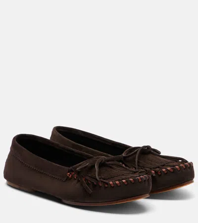 Paris Texas Indiana Tasseled Suede Loafers In Brown