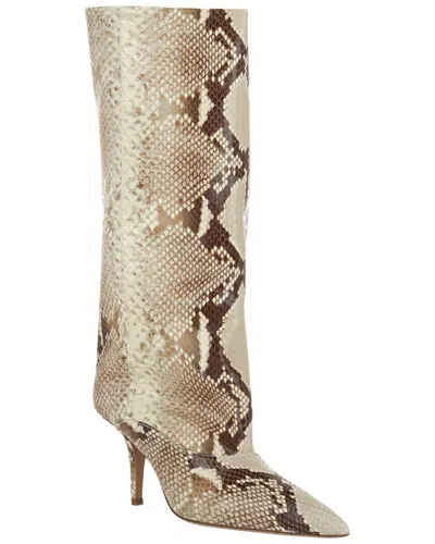 Paris Texas Ines Leather Mid-calf Boot In Animal Print