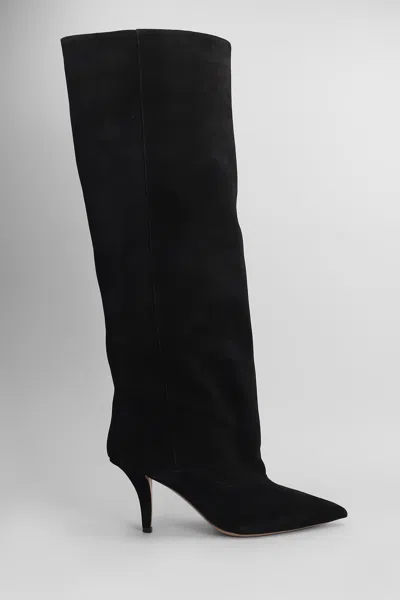 Paris Texas Ines Reverse 75 High Heels Boots In Black Suede