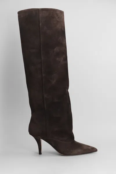 Paris Texas Ines Reverse 75 High Heels Boots In Brown Suede