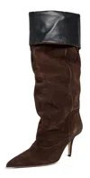 Paris Texas Ines Reverse Midcalf Boot 75mm Cioccolato/black
