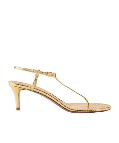 Paris Texas Ipanema 55 Snake-effect Metallic Leather Sandals In Gold