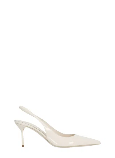 Paris Texas Ivory Lidia Arrow Toe Polished Leather Pumps In White
