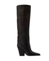 Paris Texas Jane Knee-high Leather Texan Heel Boots In Blue