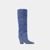 Paris Texas Jane 100 Boots - Leather - Blue In Black