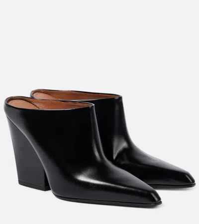 Paris Texas Jane 100 Brushed Calf Clogs In Black